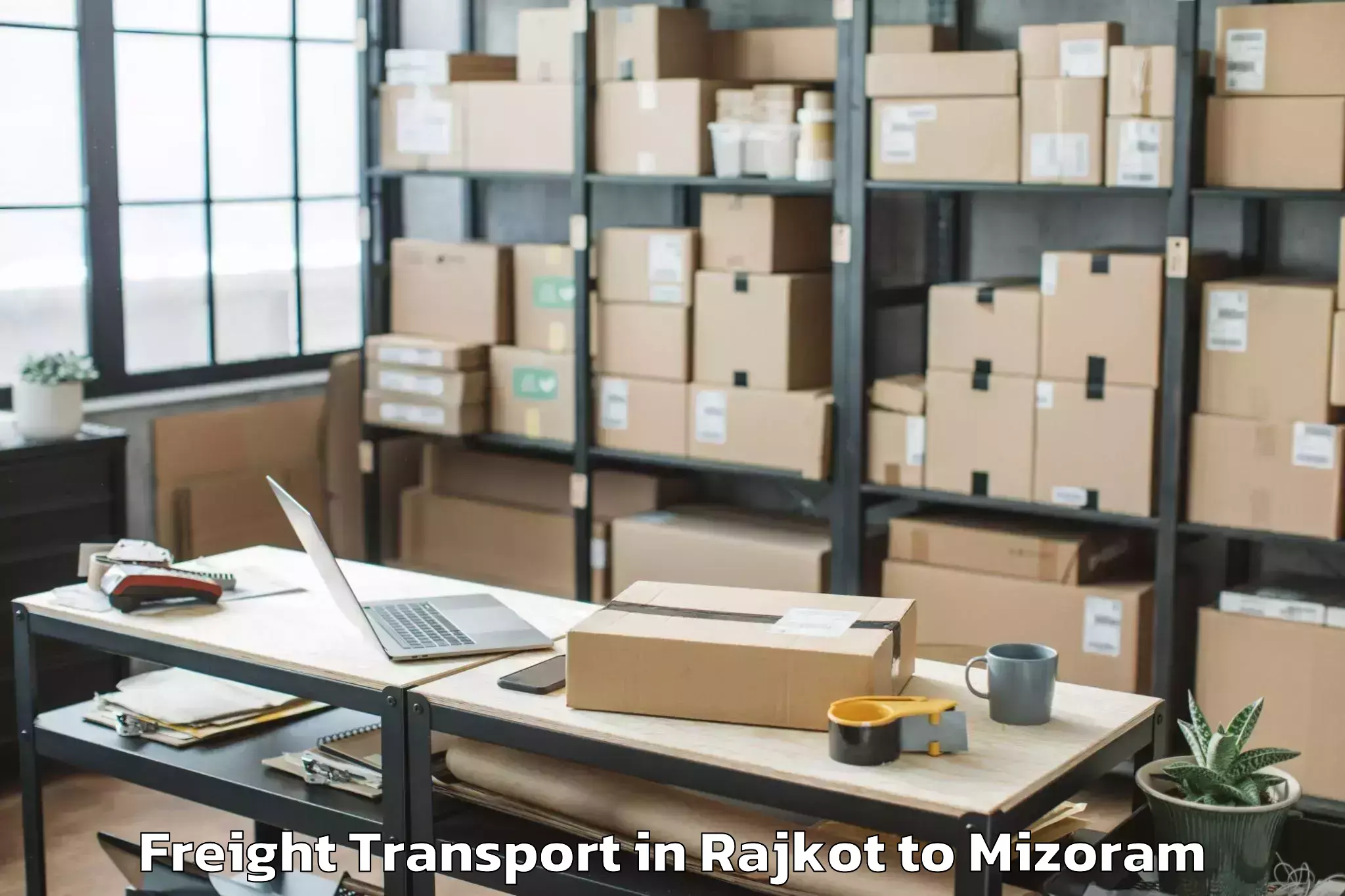 Affordable Rajkot to Saitual Freight Transport